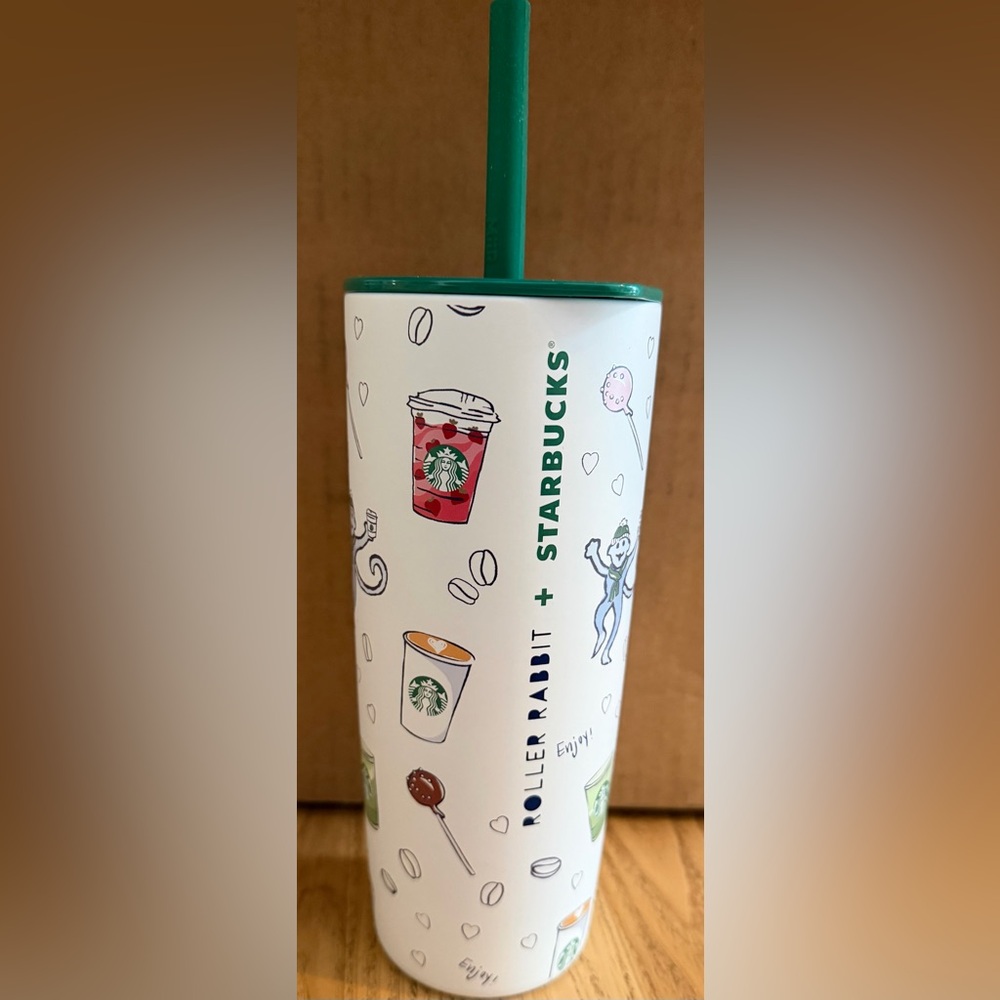 Starbucks White Tumbler Roller Rabbit